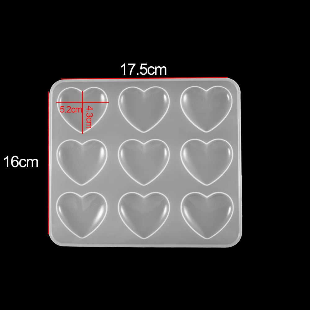 1Pcs Heart Love Pendant Epoxy Casting Molds Kits Mixed Style UV Silicone Resin Molds For DIY Jewelry Making Findings Supplies