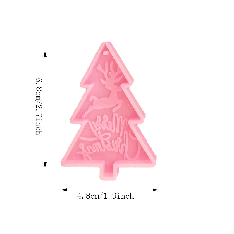 Christmas Mold DIY Resin Crystal Epoxy Mold Snowflake Elk Pendant Keychain Listing Jewelry Silicone Mold Set For Resin