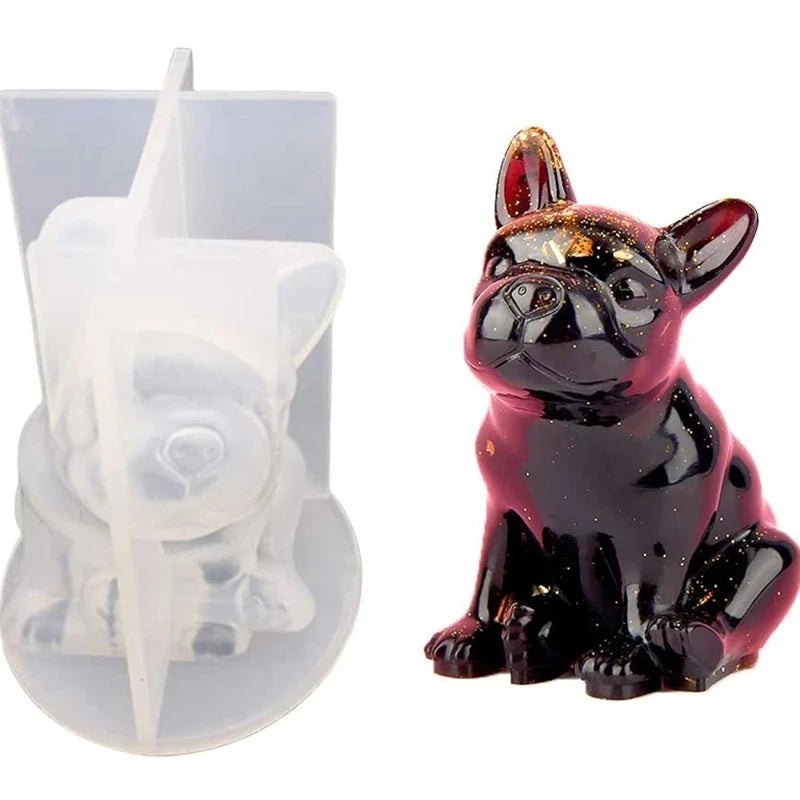 1pc 3D Animal Resin Molds Wolf Rabbit Dog Bear Epoxy Silicone Moulds DIY Crafts Casting Mold For Home Accessories