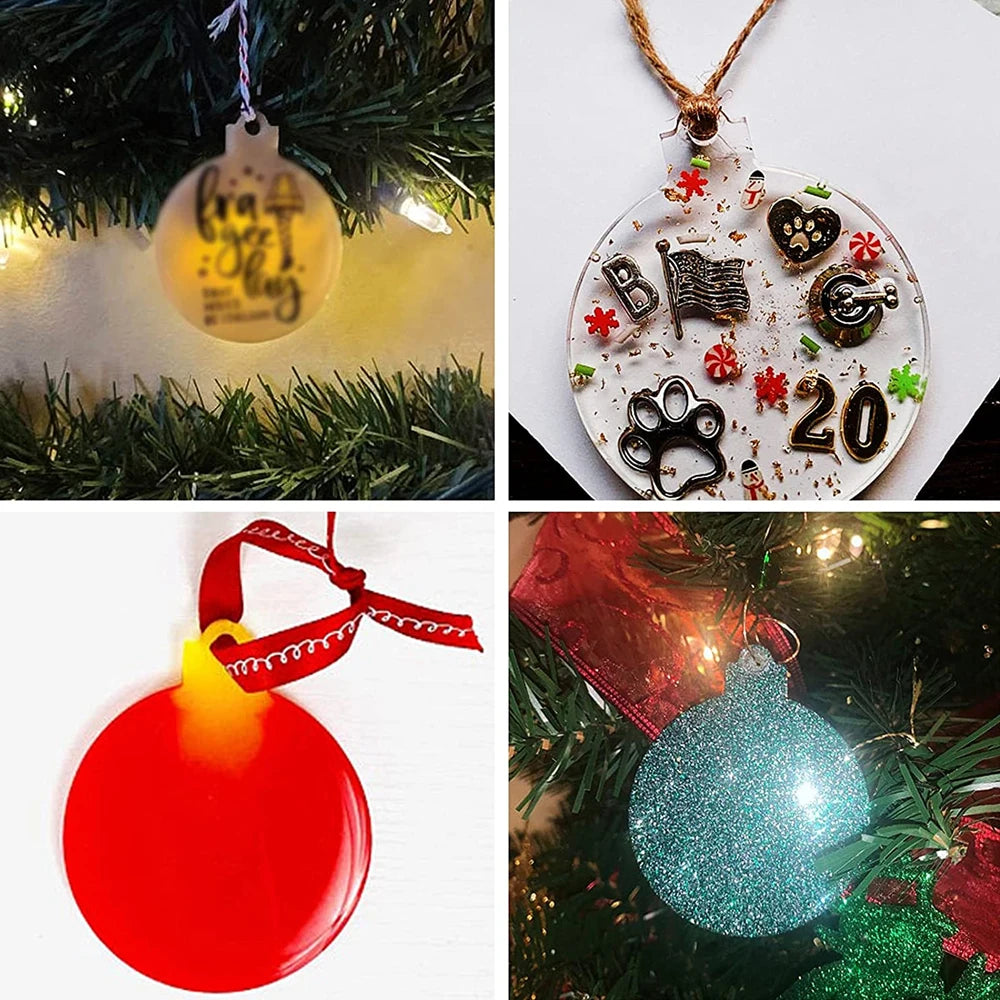 Christmas Round Shaped Pandents Silicone Mold DIY Handmade Plaster UV Epoxy Resin Keychain Molds Christmas Tree Decor Supplies