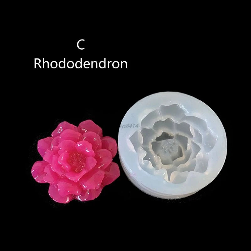 DIY Flower Silicone Molds Epoxy Resin Camellia Peony Daisy Lotus Flower Jewlery Making Tools