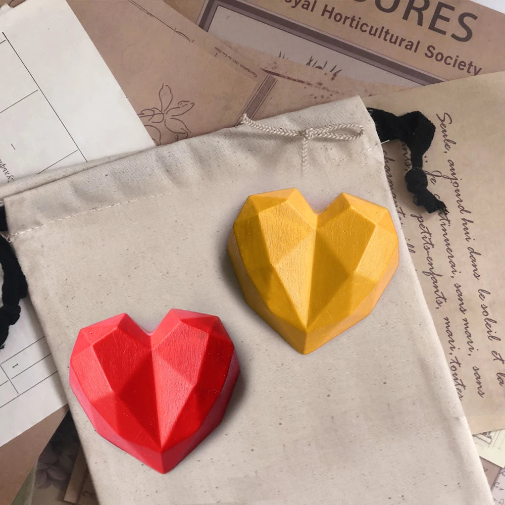 3DDiamond Soap Moulds Love Heart Design Silicone Mold DIY Car Pendant Gypsum Plaster Heart Mold Diamond Candle Molds Soap making