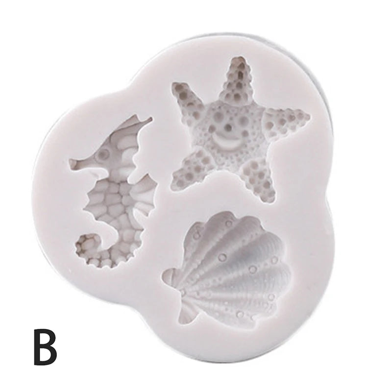 2021 New Sea Animal Mold DIY Seahorse Sea Star Shell Fudge DIY Chocolate Silicone Mold Cake Decor Accessories Epoxy Resin Mold