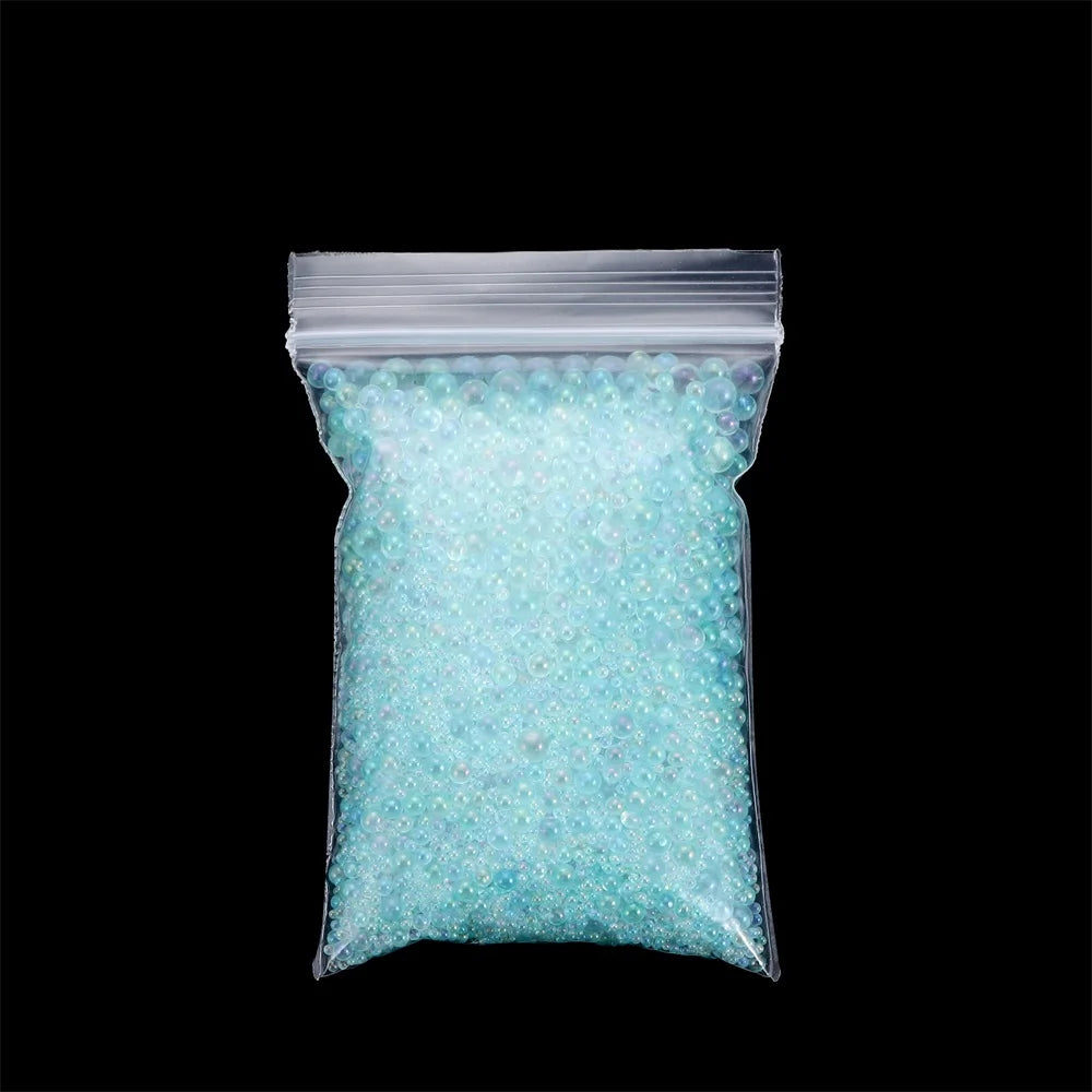 10/20g 0.4-3mm Mini Bubble Ball Beads Tiny Glass Bead Resin Filling for Silicone Mold UV Resin Epoxy Filler DIY Nail Art Decor