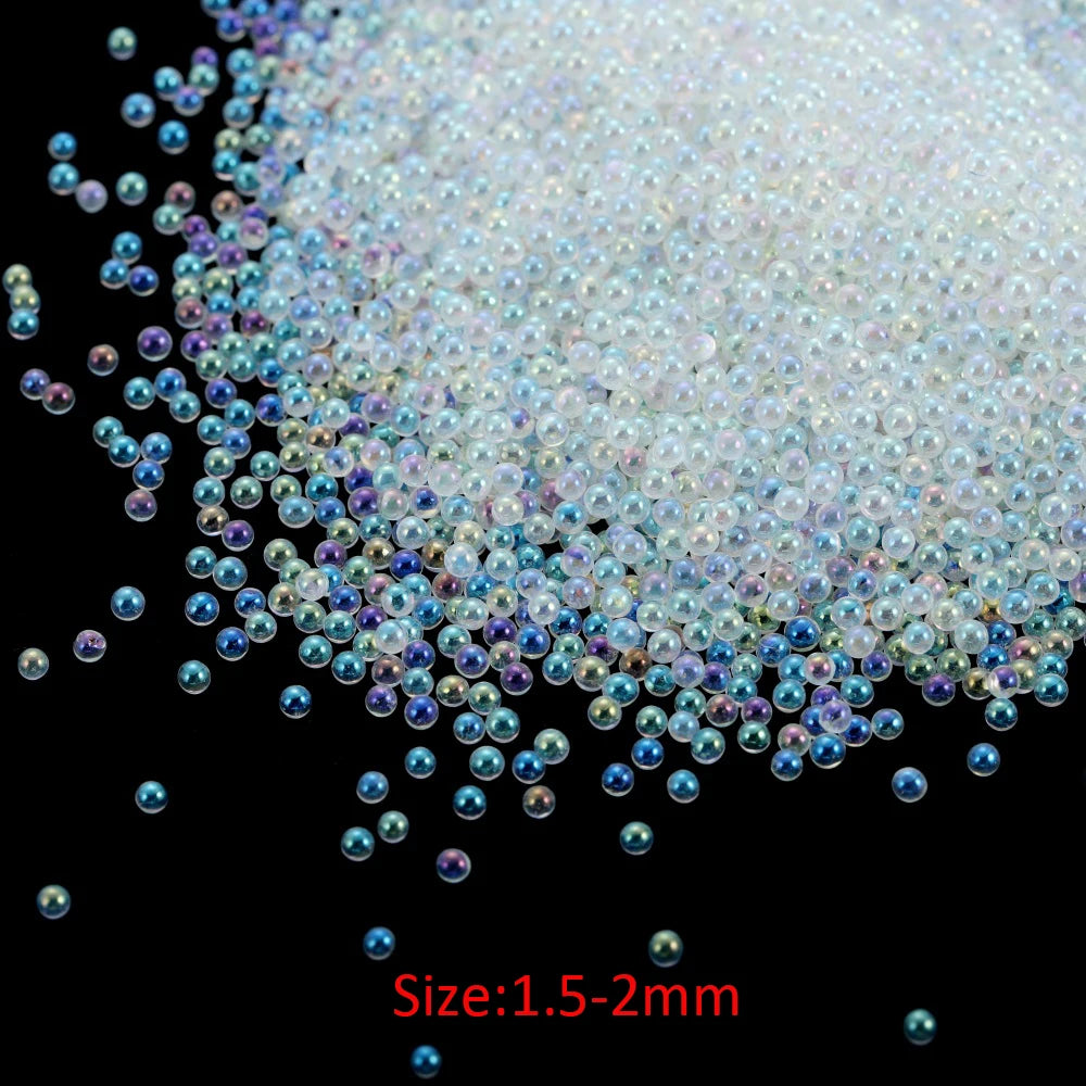 10/20g 0.4-3mm Mini Bubble Ball Beads Tiny Glass Bead Resin Filling for Silicone Mold UV Resin Epoxy Filler DIY Nail Art Decor