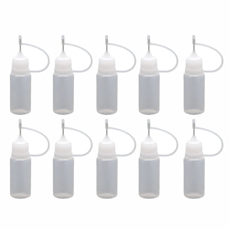 10Pcs 5-100ml Epoxy Resin Mold Small Gaps Coloring Bottles With Syringe Needle Handling Resin Colorant Details Craft Tools