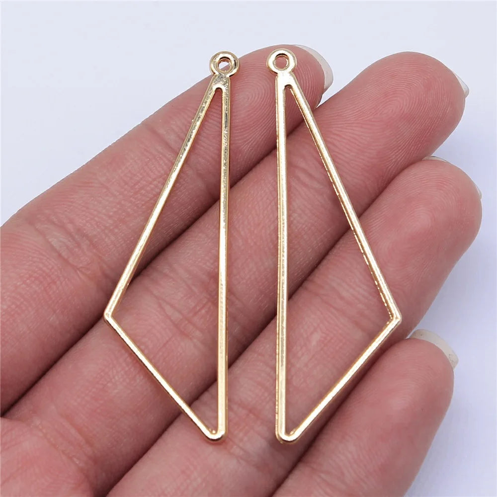 10pcs High Quality KC Gold Color Plated Geometry Charms For Earring Making Hollow Frame Bezel Border Molds UV Epoxy Resin Molds