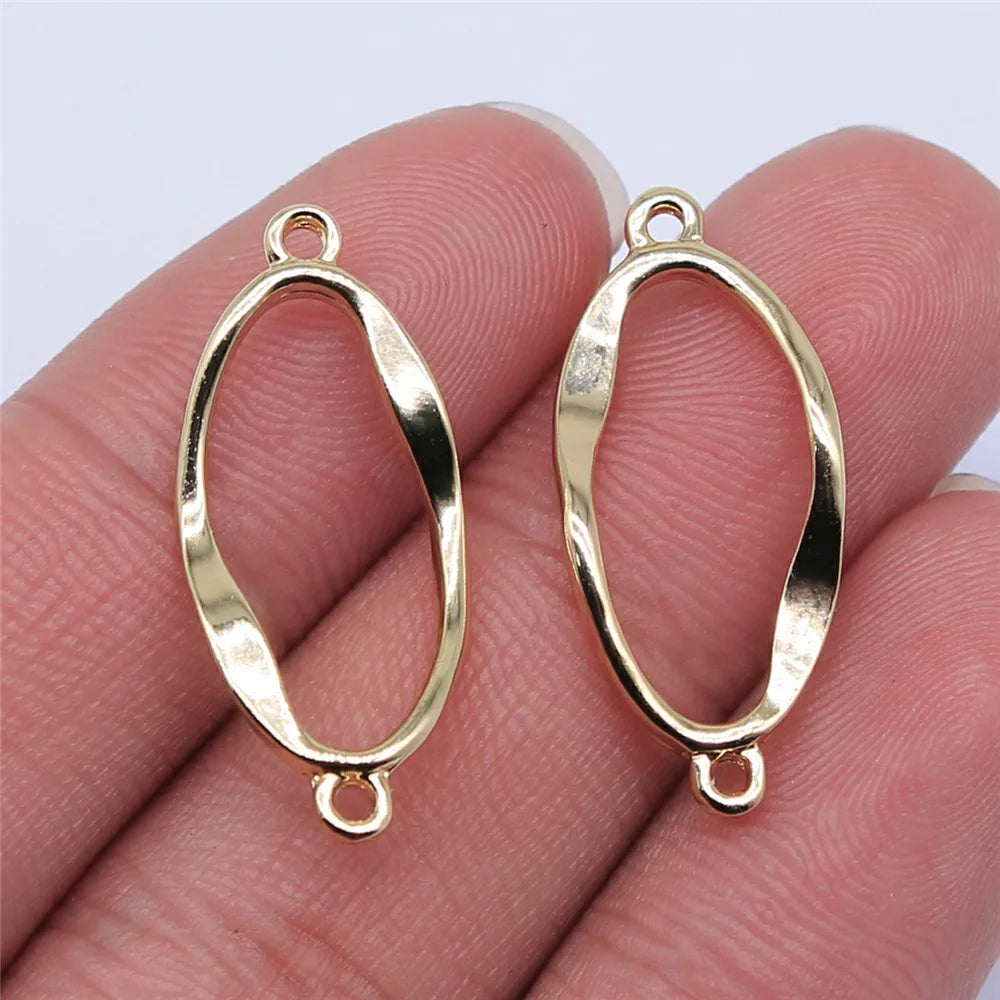 10pcs High Quality KC Gold Color Plated Geometry Charms For Earring Making Hollow Frame Bezel Border Molds UV Epoxy Resin Molds