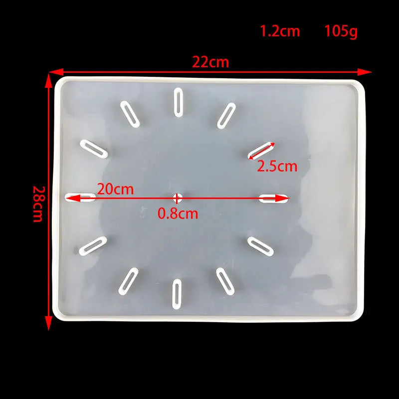 Big Size Clock Silicone Mold DIY Square Round Clock Watch Mould Wall Hanging Decorative Mirror Epoxy Resin Mold