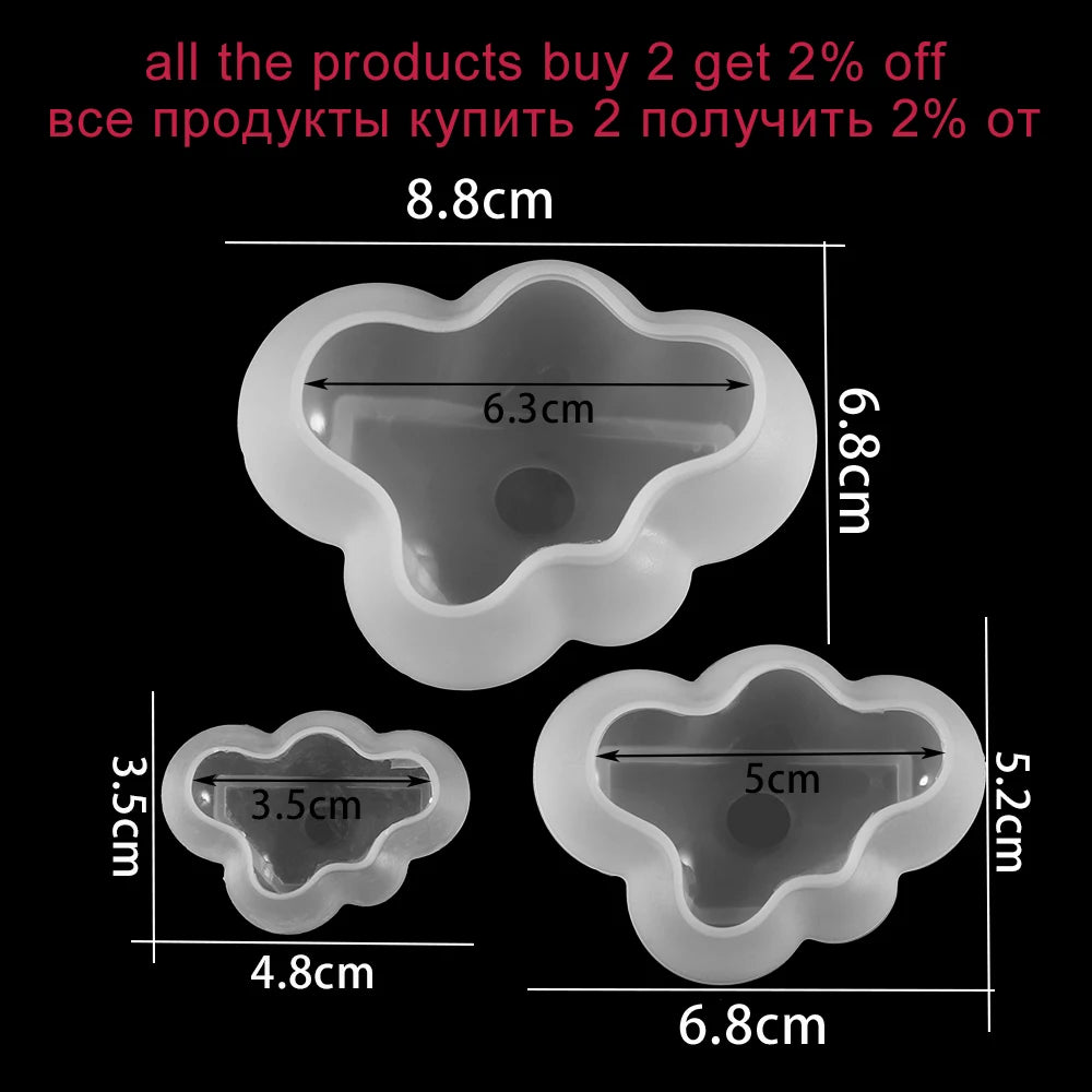 3D Cloud Silicone Resin Epoxy Molds Ice Cube Candy Soap Candle Epoxy Resin Mold Cake Decoration  For DIY Jewelry Baking Tools