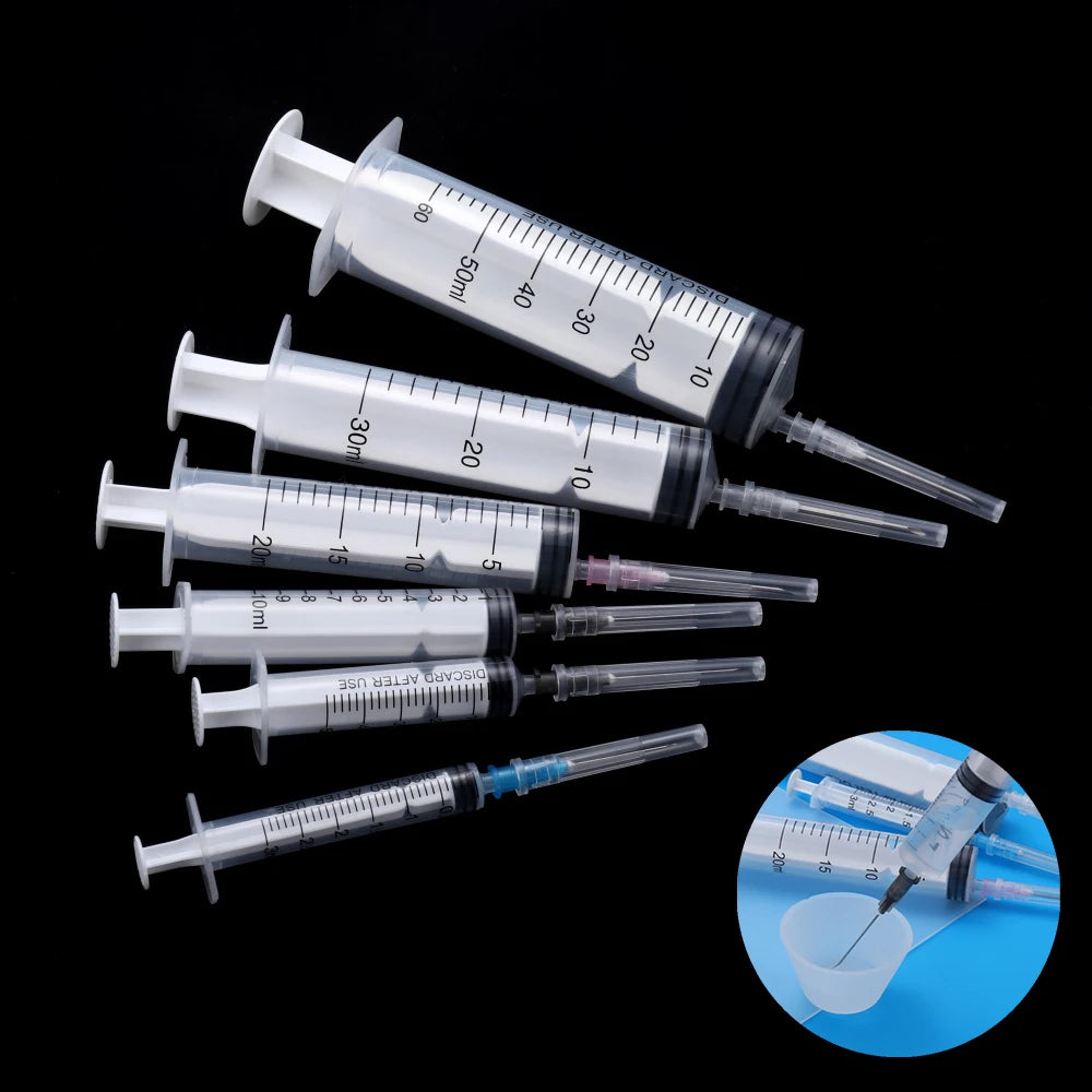 1Pcs 3-60ml Reusable Plastic Syringe with Dispense Needle Liquid Injection Pipette Tools For DIY Epoxy Resin Jewelry Making Tool