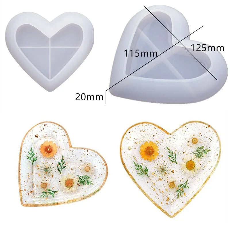 DIY Crystal Silicone Mold Three-layer Fruit Plate Tea Plate Disc Epoxy Resin Molds Cup Pad Mould For Resin Art Home Decoration