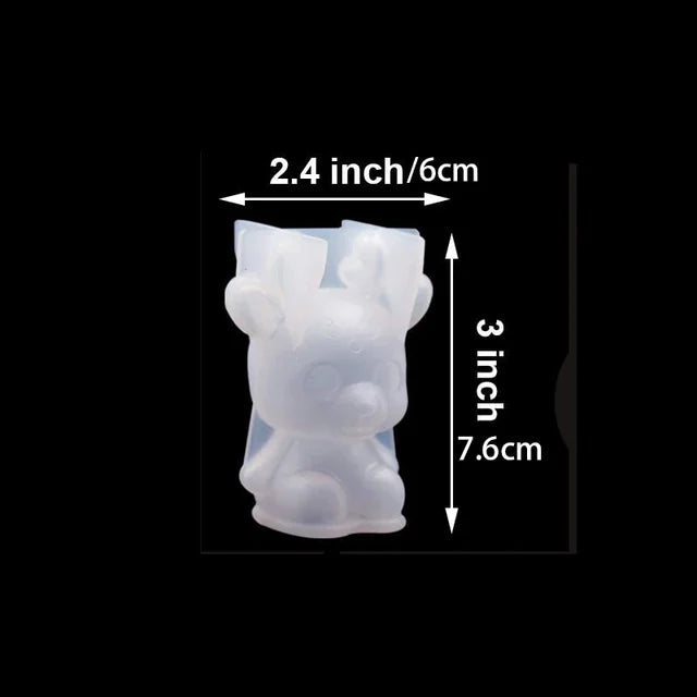 1pc 3D Animal Resin Molds Wolf Rabbit Dog Bear Epoxy Silicone Moulds DIY Crafts Casting Mold For Home Accessories