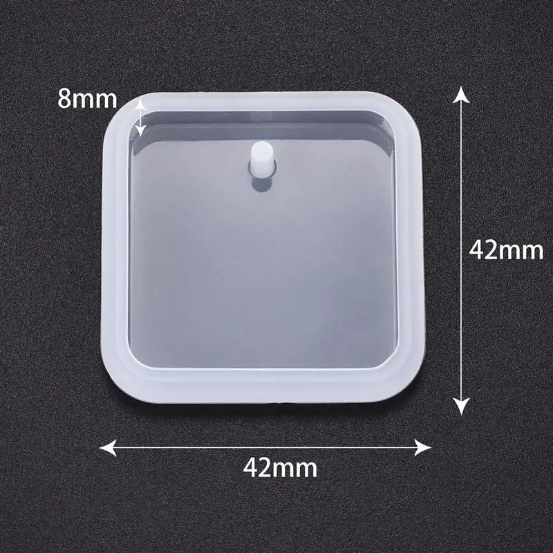 1/6pcs Keychain Pendant Silicone Mold Set DIY Pendant Crystal Epoxy Resin Mold Round Rectangle Pendants Jewelry Making