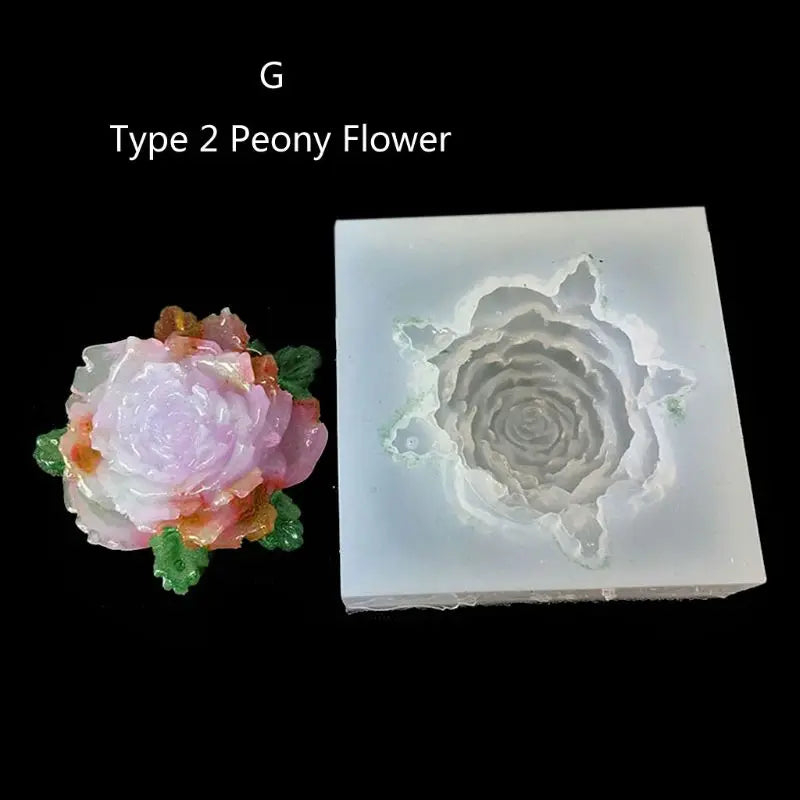 10 Styles 3D Flower Silicone Mold Resin Camellia Peony Daisy Lotus Flower Pendant Jewlery Making Tools Epoxy Resin Molds