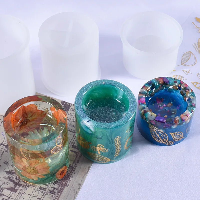 Candle Resin Crystal Epoxy  Mold DIY Large Medium and Small Aromatherapy Candle Tray  mirror Mold Home Decoration Storage