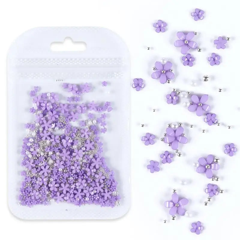 1pack Acrylic Flower Resin Filling For Epoxy Resin Mold Filler Nail Art Decoration Mixed Size Flower With Beads Jewelry Filling