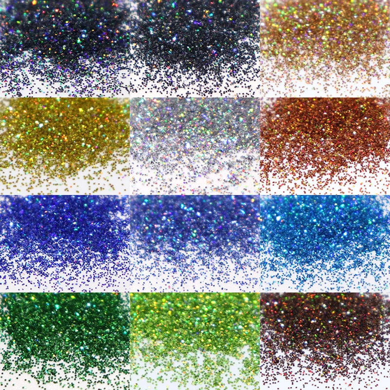 10g Holographic Glitter For Epoxy Resin Filling Laser Gold Silver Fine Powder Loose Sequins Silicone Mold Tumbler Art DIY Crafts