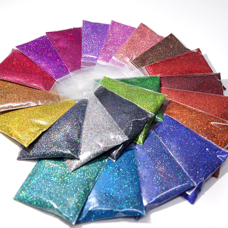 10g Holographic Glitter For Epoxy Resin Filling Laser Gold Silver Fine Powder Loose Sequins Silicone Mold Tumbler Art DIY Crafts