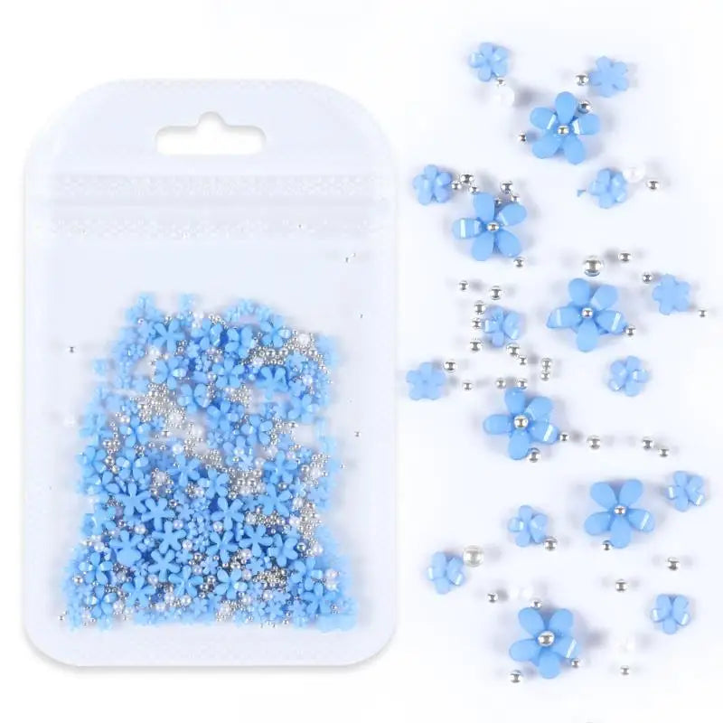 1pack Acrylic Flower Resin Filling For Epoxy Resin Mold Filler Nail Art Decoration Mixed Size Flower With Beads Jewelry Filling