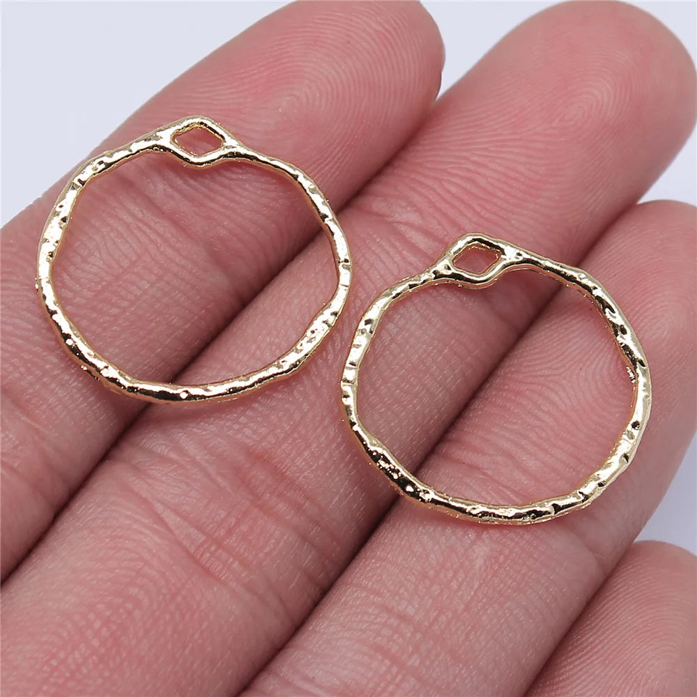 10pcs High Quality KC Gold Color Plated Geometry Charms For Earring Making Hollow Frame Bezel Border Molds UV Epoxy Resin Molds