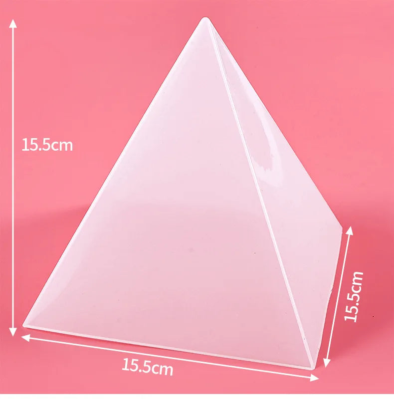 15Cm Large Pyramid Silicone Mold with Fixed Frame for DIY Crystal Uv Epoxy Jewelry Decoration Tools for Resin