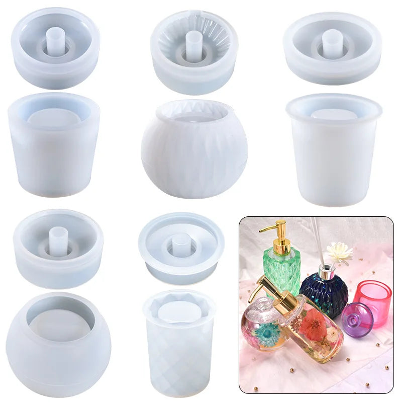 DIY Crystal Silicone Mold Emulsion Aromatic Bottle Sets With Lips Perfume Bottle Resin Mold Home Room Decoration Ornaments Craft