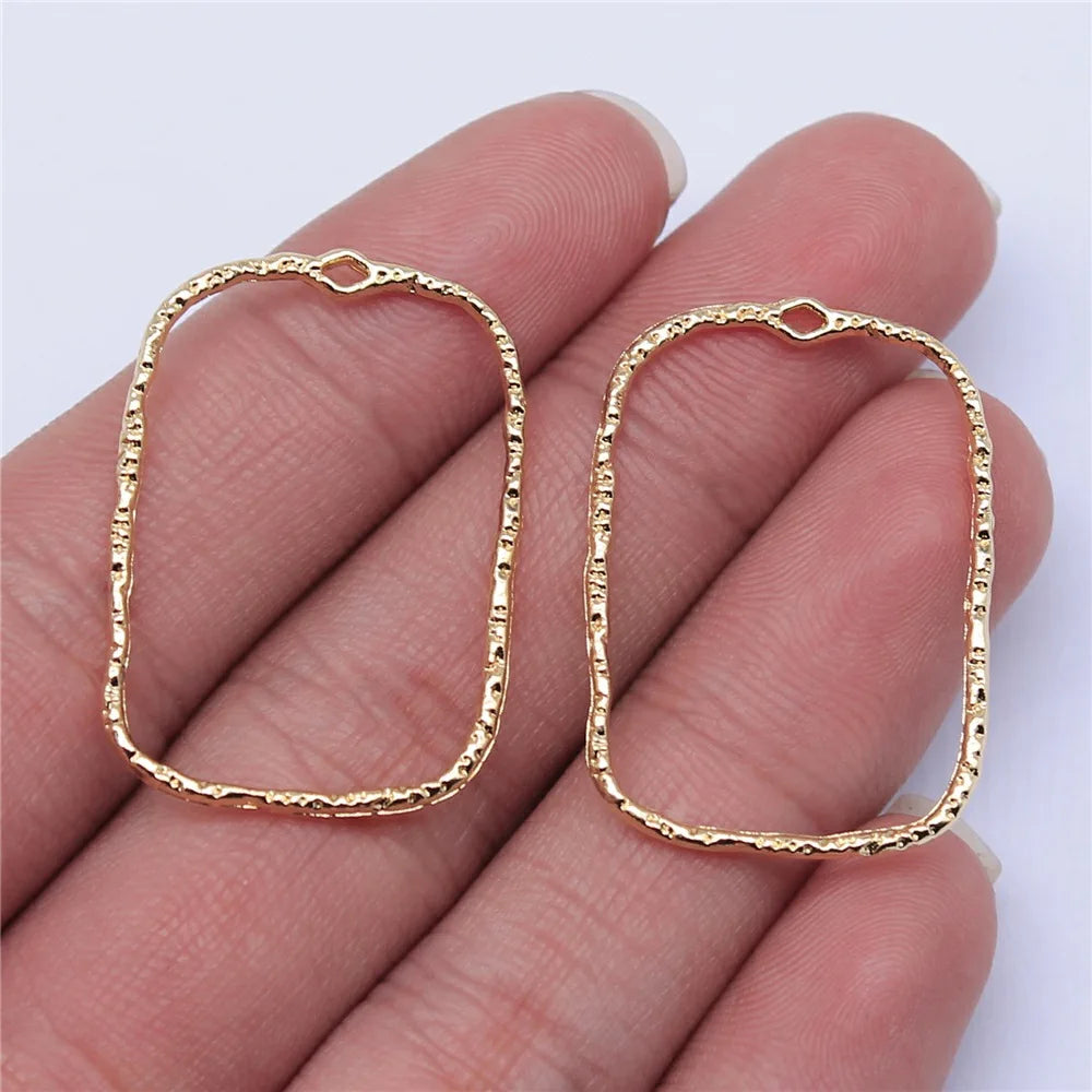 10pcs High Quality KC Gold Color Plated Geometry Charms For Earring Making Hollow Frame Bezel Border Molds UV Epoxy Resin Molds