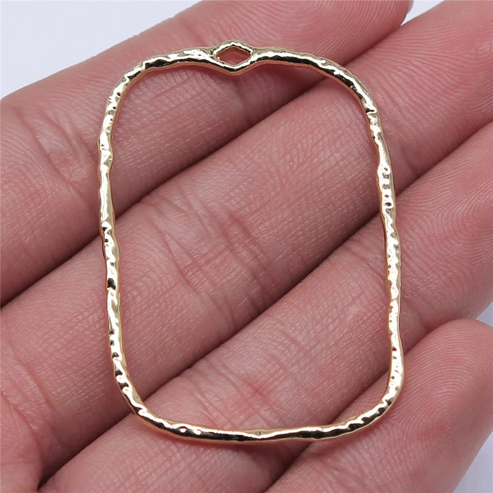 10pcs High Quality KC Gold Color Plated Geometry Charms For Earring Making Hollow Frame Bezel Border Molds UV Epoxy Resin Molds