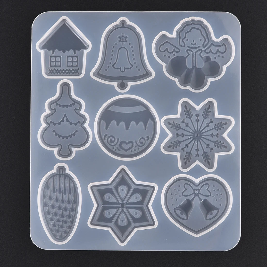 Christmas Mold DIY Resin Crystal Epoxy Mold Snowflake Elk Pendant Keychain Listing Jewelry Silicone Mold Set For Resin