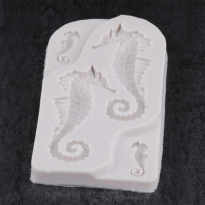 2021 New Sea Animal Mold DIY Seahorse Sea Star Shell Fudge DIY Chocolate Silicone Mold Cake Decor Accessories Epoxy Resin Mold