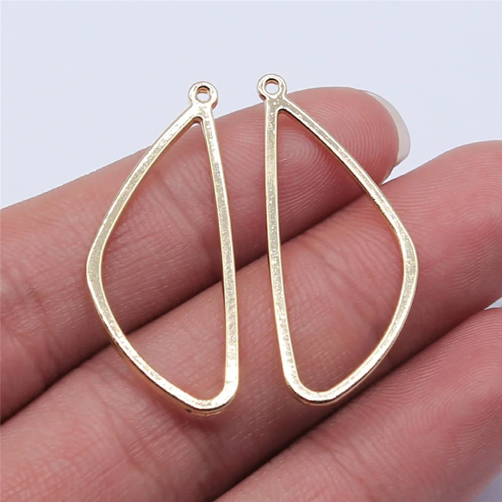 10pcs High Quality KC Gold Color Plated Geometry Charms For Earring Making Hollow Frame Bezel Border Molds UV Epoxy Resin Molds