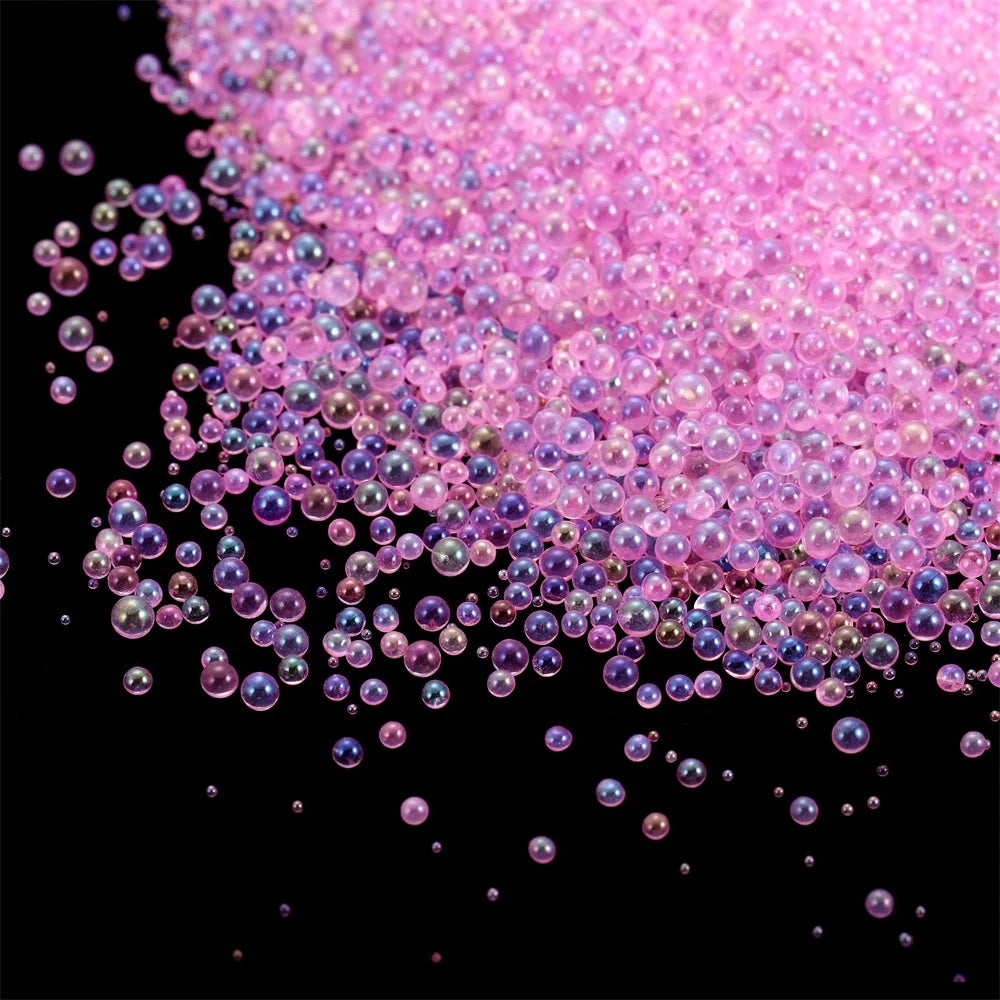 10/20g 0.4-3mm Mini Bubble Ball Beads Tiny Glass Bead Resin Filling for Silicone Mold UV Resin Epoxy Filler DIY Nail Art Decor