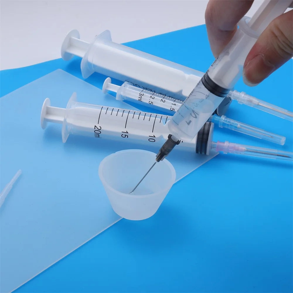 1Pcs 3-60ml Reusable Plastic Syringe with Dispense Needle Liquid Injection Pipette Tools For DIY Epoxy Resin Jewelry Making Tool