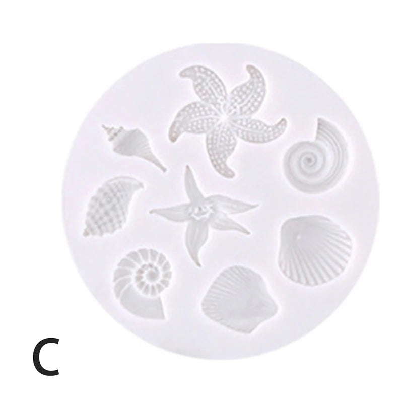 2021 New Sea Animal Mold DIY Seahorse Sea Star Shell Fudge DIY Chocolate Silicone Mold Cake Decor Accessories Epoxy Resin Mold