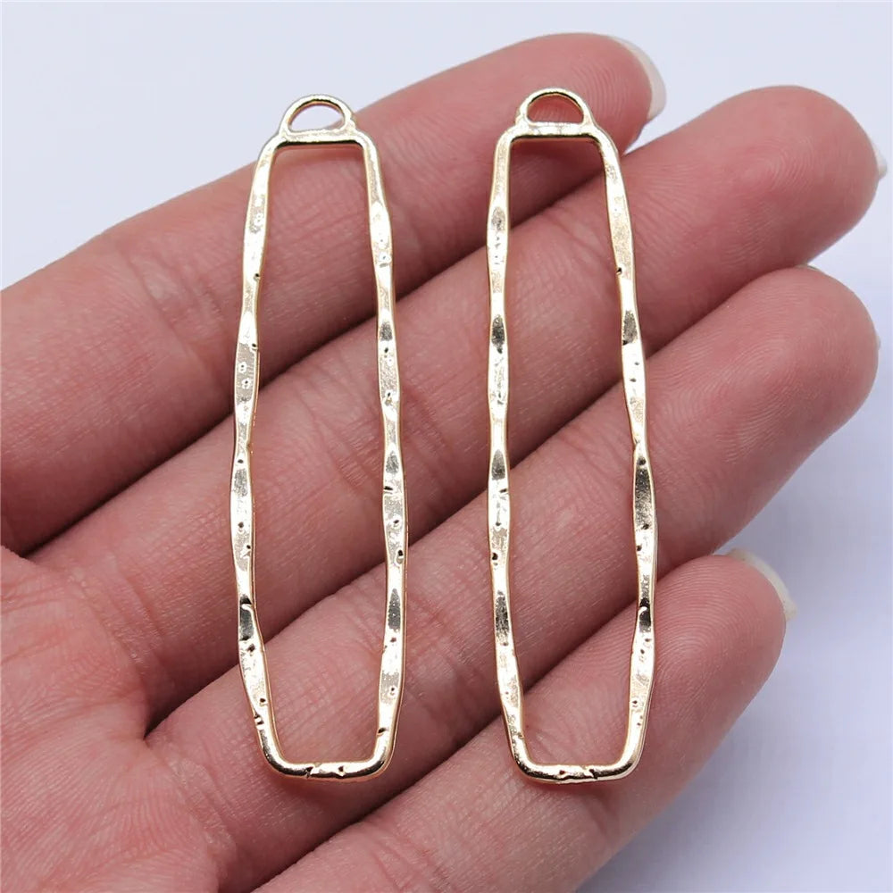 10pcs High Quality KC Gold Color Plated Geometry Charms For Earring Making Hollow Frame Bezel Border Molds UV Epoxy Resin Molds