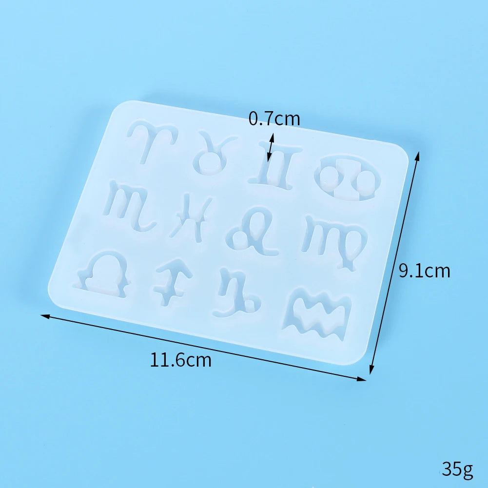 12 Horoscopes Silicone Casting Molds Jewelry Tools For DIY Resin Horoscopes Pendants Keychain Uv Epoxy Art Craft Handmade Making