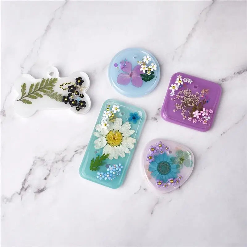 1pack Acrylic Flower Resin Filling For Epoxy Resin Mold Filler Nail Art Decoration Mixed Size Flower With Beads Jewelry Filling