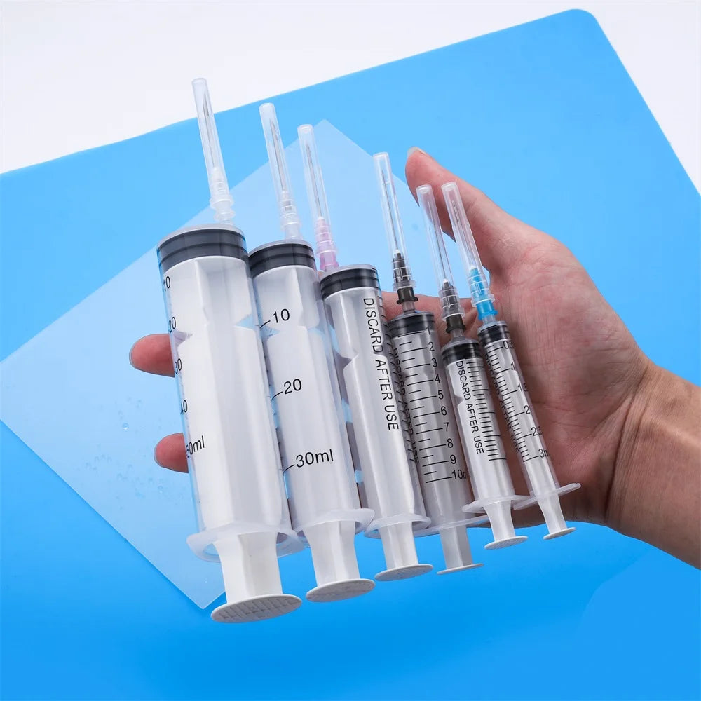 1Pcs 3-60ml Reusable Plastic Syringe with Dispense Needle Liquid Injection Pipette Tools For DIY Epoxy Resin Jewelry Making Tool