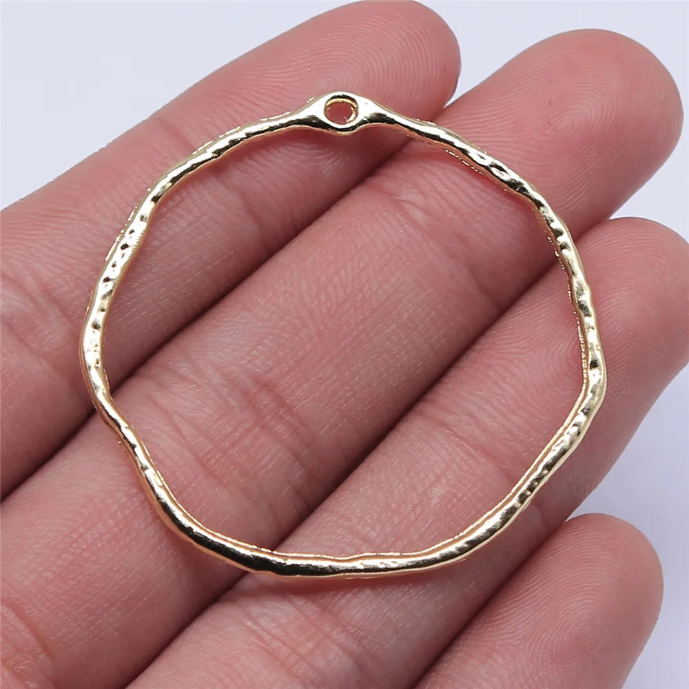 10pcs High Quality KC Gold Color Plated Geometry Charms For Earring Making Hollow Frame Bezel Border Molds UV Epoxy Resin Molds