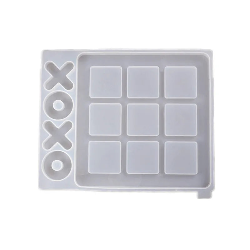 DIY Tic-tac-toe Crystal Epoxy Resin Mold OX Chess Game Mirror Silicone Mold