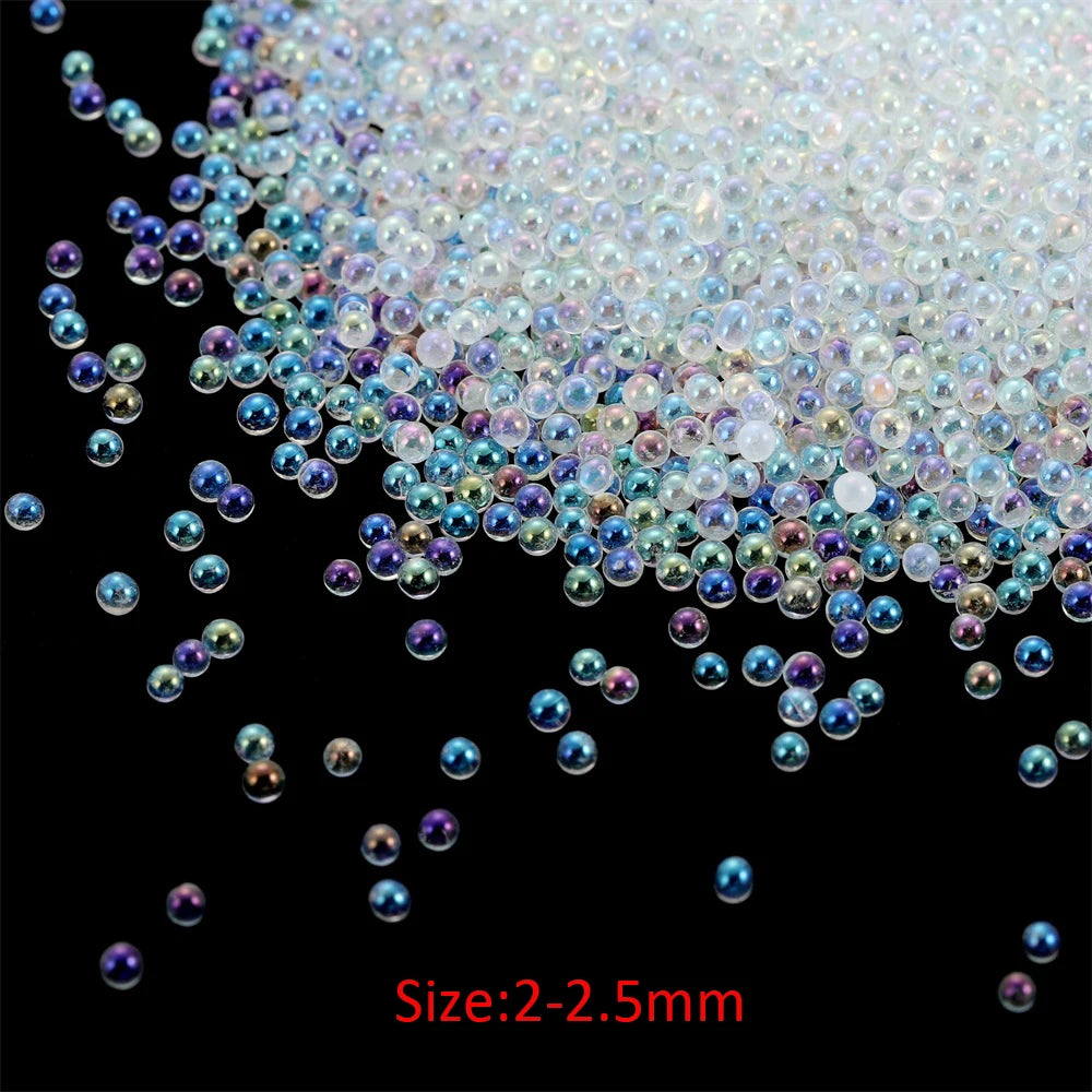 10/20g 0.4-3mm Mini Bubble Ball Beads Tiny Glass Bead Resin Filling for Silicone Mold UV Resin Epoxy Filler DIY Nail Art Decor