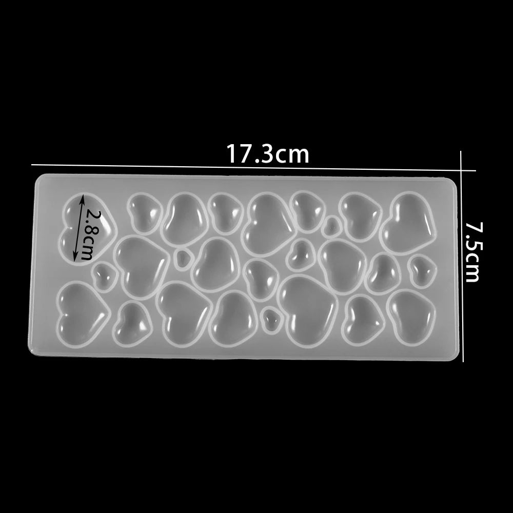 1Pcs Heart Love Pendant Epoxy Casting Molds Kits Mixed Style UV Silicone Resin Molds For DIY Jewelry Making Findings Supplies