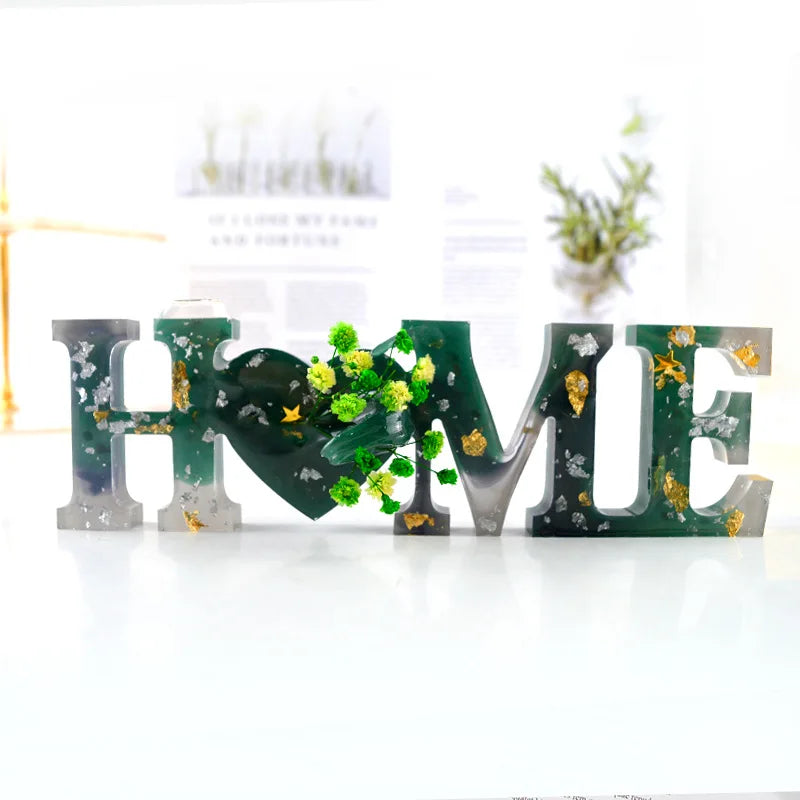 DIY English Word Combination Resin Mold HOME FAMILY LOVE Word Crystal Silicone Mold For Resin