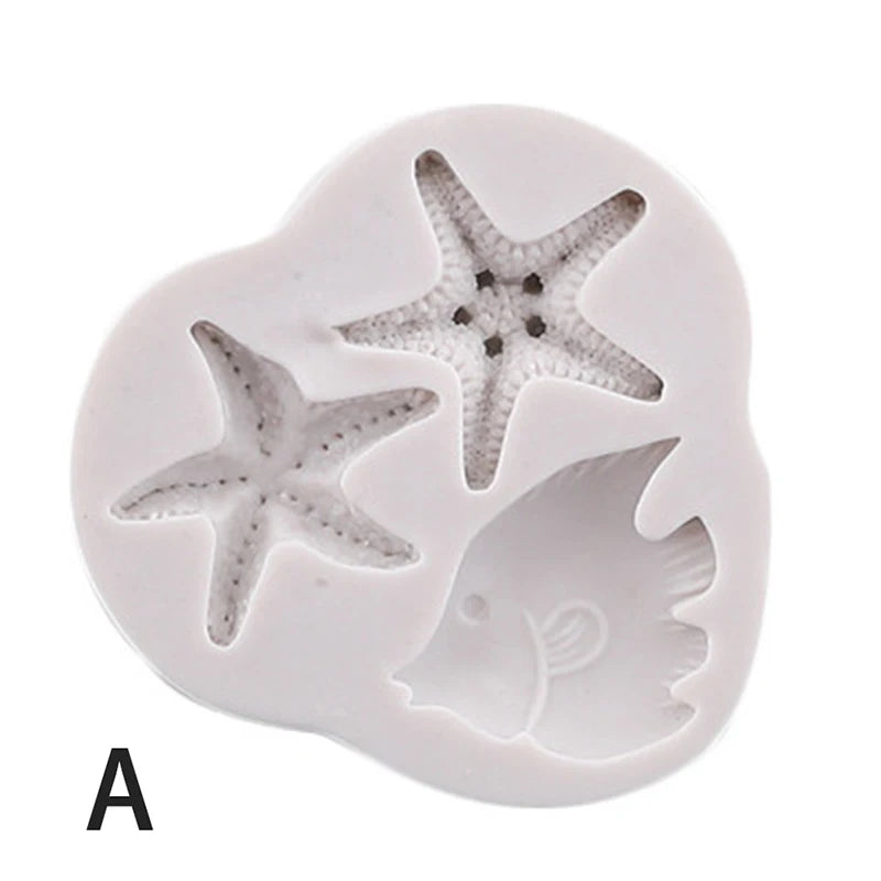 2021 New Sea Animal Mold DIY Seahorse Sea Star Shell Fudge DIY Chocolate Silicone Mold Cake Decor Accessories Epoxy Resin Mold