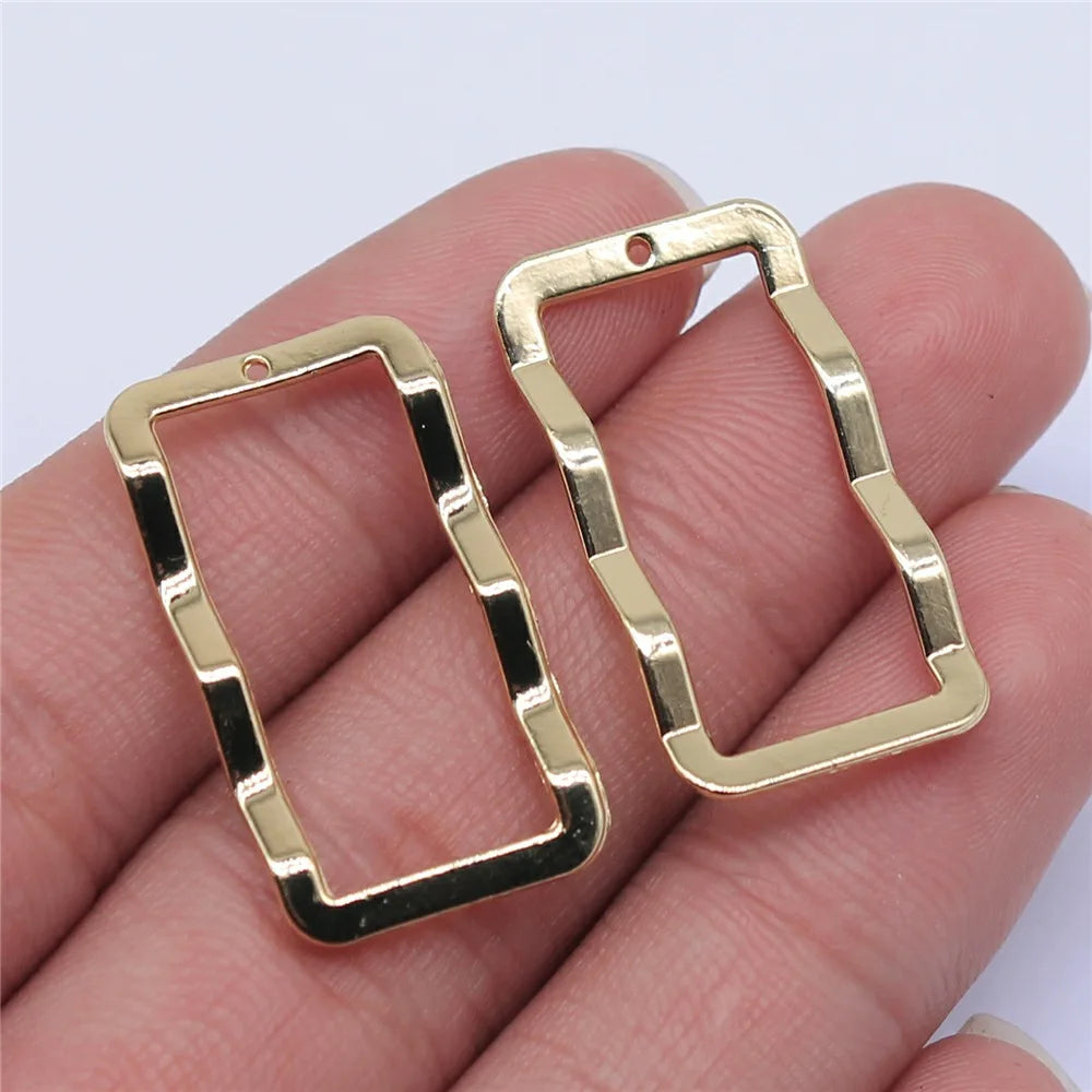 10pcs High Quality KC Gold Color Plated Geometry Charms For Earring Making Hollow Frame Bezel Border Molds UV Epoxy Resin Molds