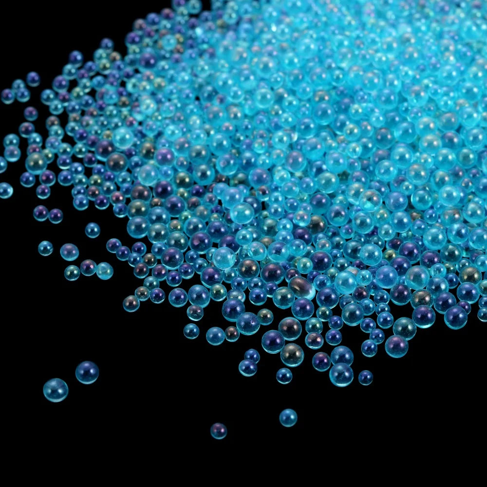 10/20g 0.4-3mm Mini Bubble Ball Beads Tiny Glass Bead Resin Filling for Silicone Mold UV Resin Epoxy Filler DIY Nail Art Decor