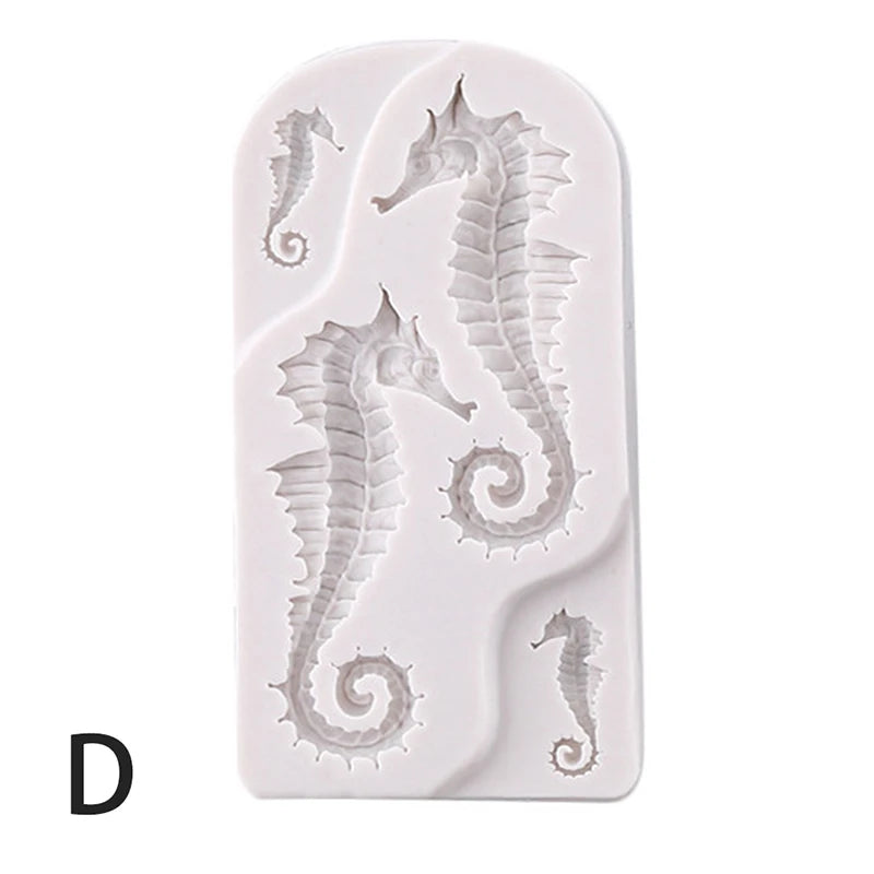 2021 New Sea Animal Mold DIY Seahorse Sea Star Shell Fudge DIY Chocolate Silicone Mold Cake Decor Accessories Epoxy Resin Mold