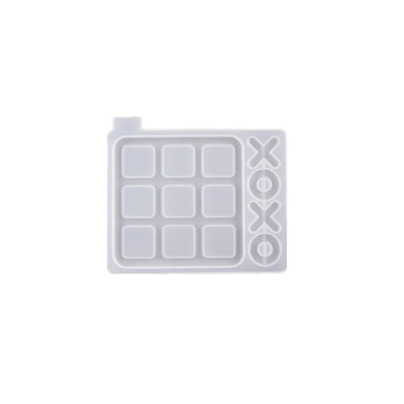 DIY Tic-tac-toe Crystal Epoxy Resin Mold OX Chess Game Mirror Silicone Mold