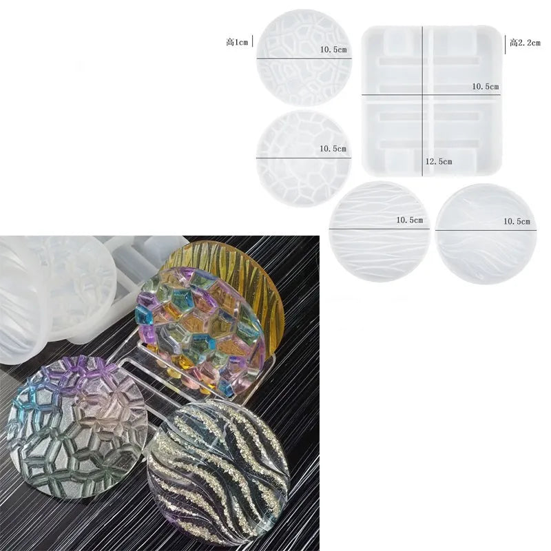 DIY Crystal Silicone Mold Three-layer Fruit Plate Tea Plate Disc Epoxy Resin Molds Cup Pad Mould For Resin Art Home Decoration